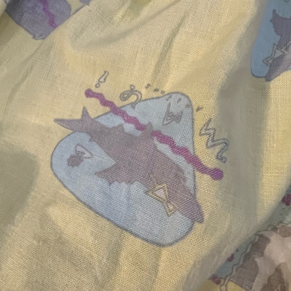 Vintage Deadstock boys swim shorts Maui with tags medium yellow shark surf 1980s - Picture 6 of 13